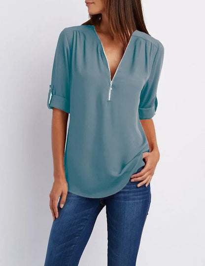 Ruby | Half-Zip Blouse